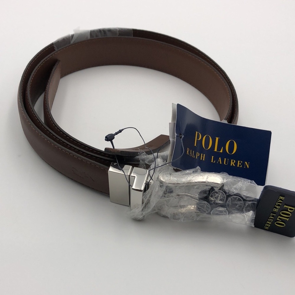 Polo Ralph Lauren Reversible Brown/Cognac Leather Belt - Picture 2 of 2